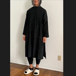 SOLD Contemporary Korean Designer coat, Black A Line / Minimalist coat OS